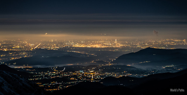 La notte sulla provincia di Torino